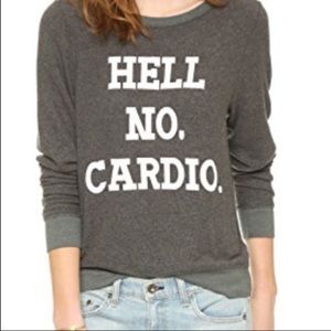🤍 Wildfox Hell No Cardio long sleeve grey sweater